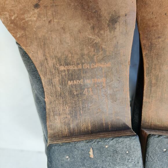 Free People Silver Gray Distressed Leather Boho Pull On Chelsea Ankle Boots 41 - Picture 7 of 10